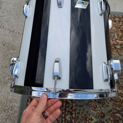 1970s Ludwig Vistalite Pro Beat 6pc Shell Pack 13/14/16/18/24" w/ Matching 5x14" Snare Drum - Pattern (F) Black/White image 20