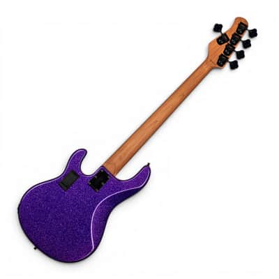 Sterling by Music Man Stingray Ray35 5-String Bass, Purple Sparkle image 2