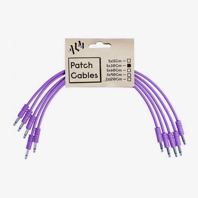 ALM Busy Circuits ALM-PC001x30 Eurorack Patch Cables (5 x 30cm) - Purple image 1