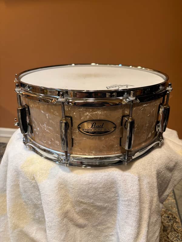 Pearl Session Studio Select 14x5.5" Snare Drum 2018 - 2020 - Nicotine White Marine Pearl image 1