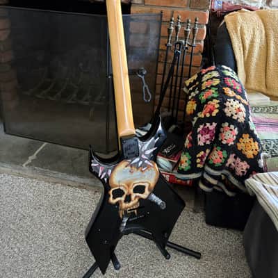 1990s BC Rich  Platinum Series Warlock  - Black / Custom Airbrush image 5