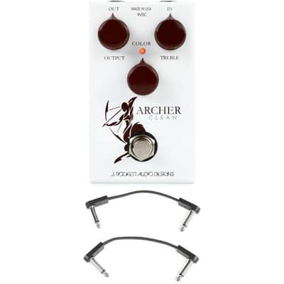 J. Rockett Audio Designs Archer Clean Colored Boost Pedal with 3 Patch Cables image 2