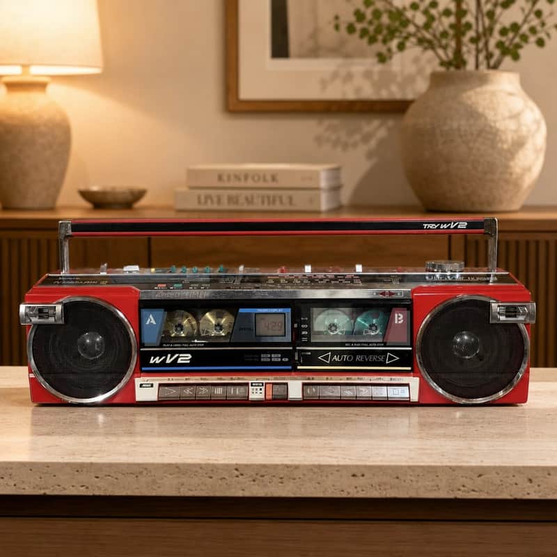 Sanyo MR-WV2(R) Rare Vintage Cassette Boombox Getto blaster Serviced Warranty image 1
