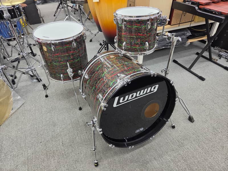 Ludwig Classic Maple 3-piece Shell Pack 12/16/22 2010 - Psychedelic Red Glass image 1