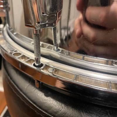 Ludwig No. 402 Supraphonic 6.5x14" 10-Lug Aluminum Snare Drum with Large Chicago Keystone Badge 1984 - Chrome-Plated image 4