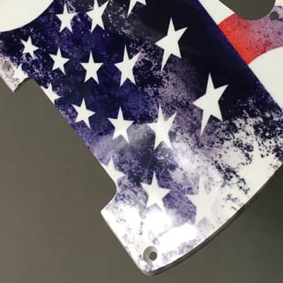 Lefty Pickguard For Fender Tele Style Guitar 1Ply White Telecaster American Flag image 8