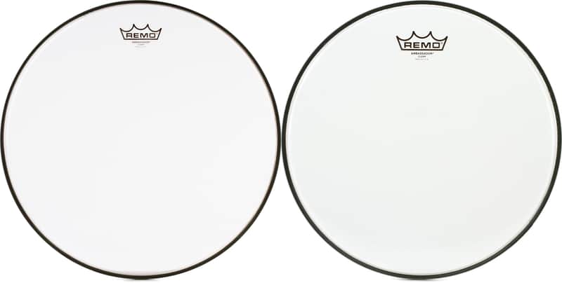 Remo Ambassador Clear Drumhead - 16 inch Bundle with Remo Ambassador Clear Drumhead - 13 inch image 1