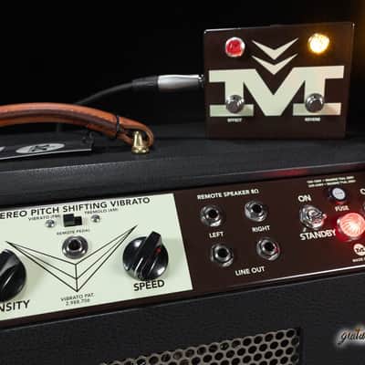 Magnatone Panoramic Stereo 12+12W Vibrato 2x10” Combo Amp – Black w/ Black Grill image 5
