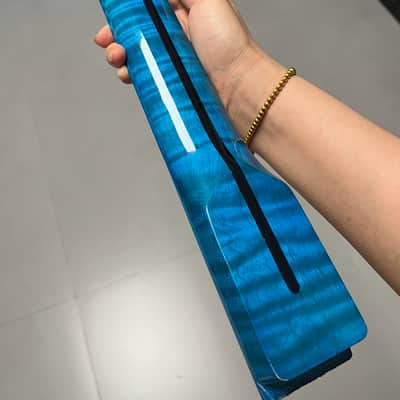 AAAAA Tele Blue Gloss Natural color Flame Maple Electric Guitar Neck Round stainless steel 22 frets hole 10mm image 10