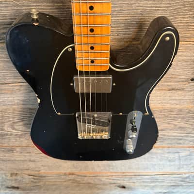 Used Fender Custom Shop 1952 Telecaster Relic - Black over CAR w/OHSC image 2