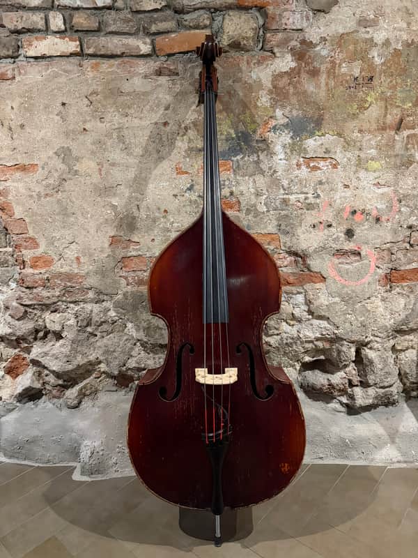 Musima 3/4 double bass mid-80s - Dark red brown image 1