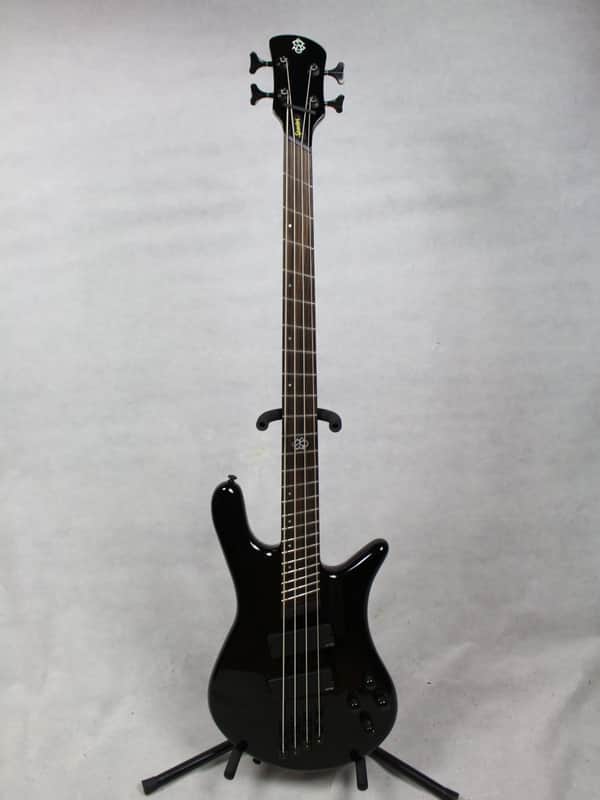 Spector NS Dimension HP 4-String Multi-Scale Bass Guitar, Solid Black Gloss w/ Gig Bag image 1