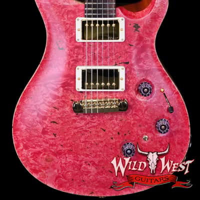 Paul Reed Smith PRS Private Stock # 11317 Custom 24 Piezo Stoptail Maple Burl Top Madagascar Rosewood Fingerboard Bonnie Pink 7.80 lbs image 1