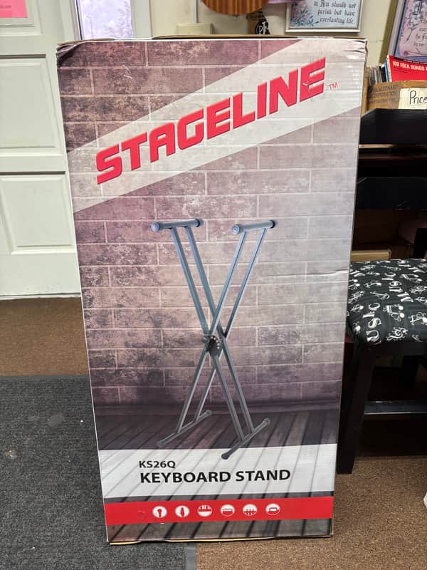 Stageline KS26Q Adjustable Folding Double Braced X Style Single Tier Keyboard Stand- Black- LOCAL PICKUP image 1