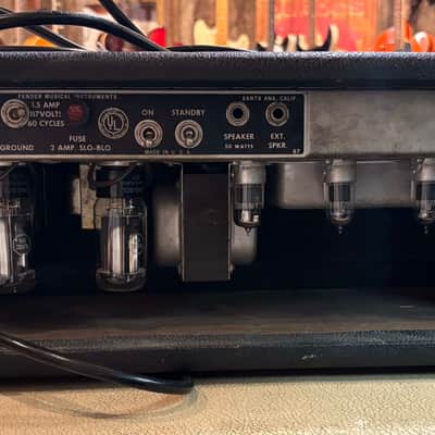 Fender Bassman 2-Channel 50-Watt Guitar Amp Head 1967 - Black Panel image 3
