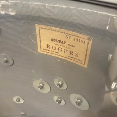 Vintage 1960’s Rogers Holiday Drum Set 20 12 16 Beavertail Lugs image 18