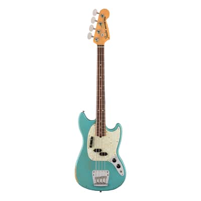 Used Fender JMJ Road Worn Mustang Bass - Faded Daphne Blue w/ Rosewood FB image 2
