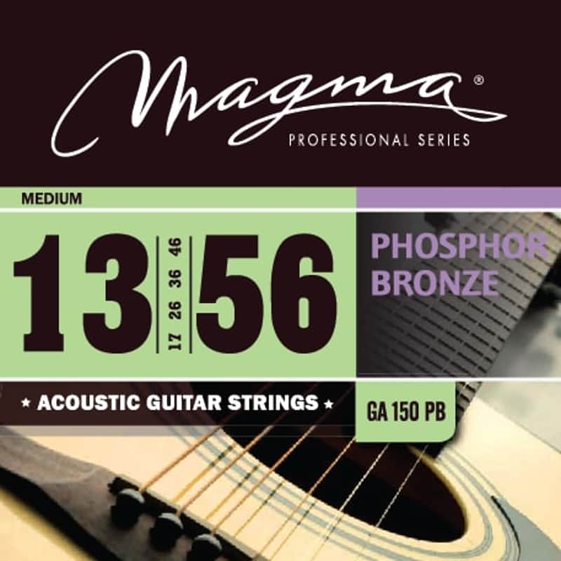 Magma Acoustic Guitar Strings Medium Gauge Phosphor Bronze Set, .013 - .056 (GA150PB) image 1