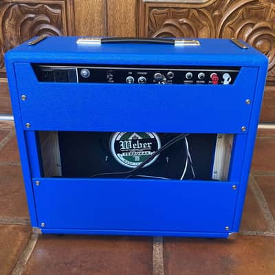 Weber 6A14 64' Custom Hand Wired Princeton Reverb Tribute 12 Watt 1x10" Tube Amp Guitar Combo - Royal Blue image 6
