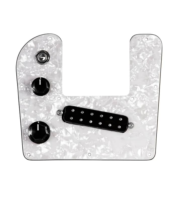 920D Custom Rogue Lap Steel Loaded Pickguard With A Black Polyphonics Pickup and White Pearl Pickguard image 1