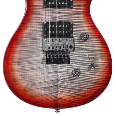 PRS SE Custom 24 Floyd Electric Guitar - Charcoal Cherry Burst image 2