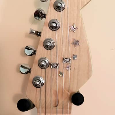 CUSTOM DESIGNED & CRAFTED - STRAT STYLE CORAL COLOR W/ INLAID STONES - RSG - SERIAL #067 - 2025 image 7