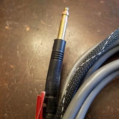 ONE (1) Switchcraft etc. TT Bantam test cable MK871GS TRS Motorola dual banana plug 1970s - grey plastic image 4