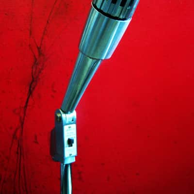 Vintage 1960's Lafayette 99-45460 dynamic Satin Chrome microphone w desk stand Lafayette Olson Midland # 1 image 2