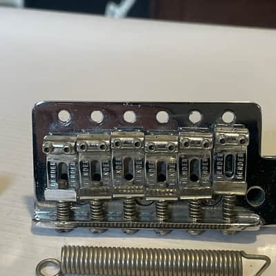 1990's MIM Fender Mexico Stratocaster Factory 6 Post Tremolo Bridge & Arm 2 1/16" String Spacing image 6