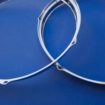 Slingerland Chrome Over Steel 13" Hoops 6 Holes Niles Vintage image 4
