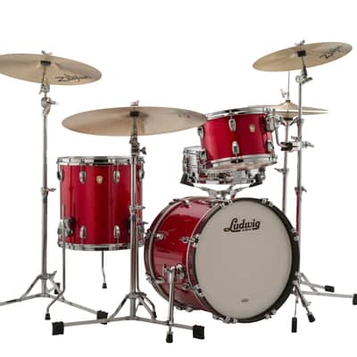 Ludwig Classic Maple Red Sparkle Jazz Bop Kit 14x18_8x12_14x14 Drums Shell Pack | Made in the USA | NEW | Authorized Dealer image 1