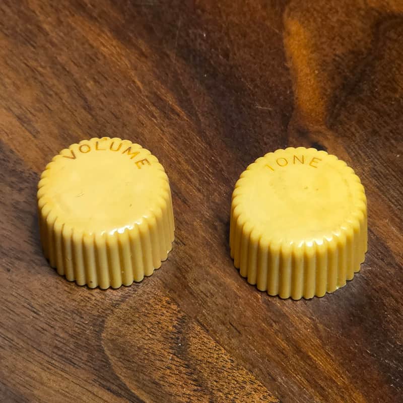 Original Vintage 1950s Kay Harmony Cream Cupcake Knobs for Upbeat, Swingmaster, Barney Kessel Pro, etc. image 1