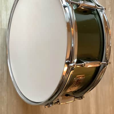 Pearl Export Holzsnare 14x5 Anfang der 2000er Dunkel grün image 8