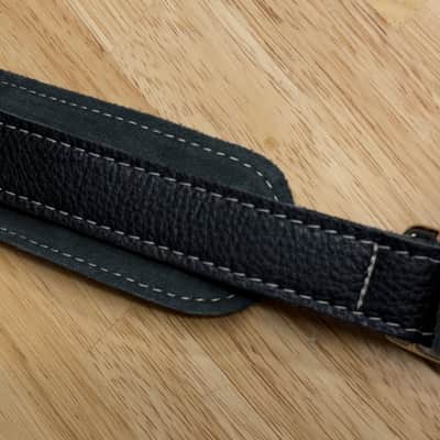 Fender Custom Shop Guitar Bass Strap Black Leather image 6