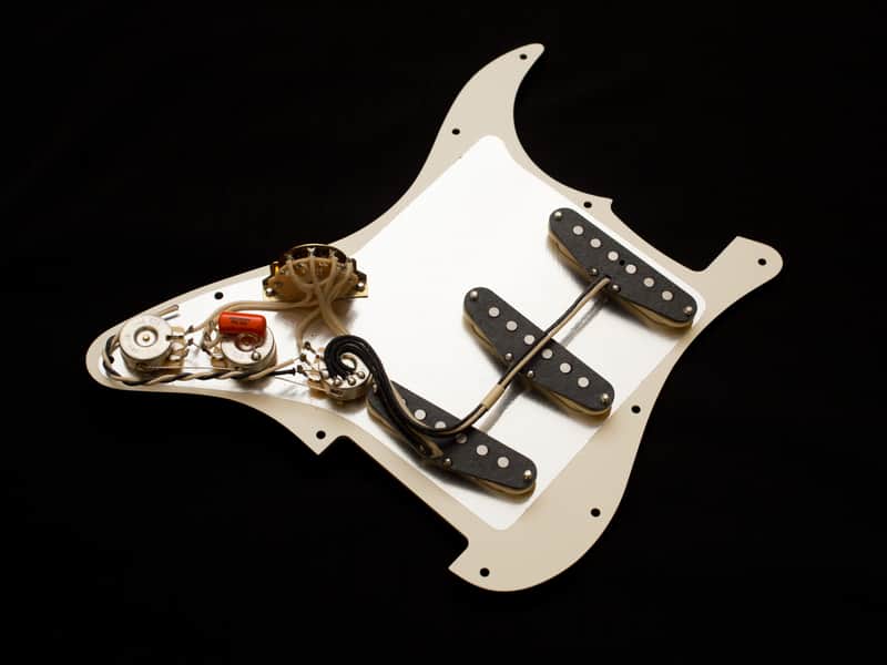 Polaris Loaded Stratocaster Pickguard with Handwound Alnico 5 Pickups, CTS Pots, Orange Drop Capacitor, and Switchcraft Jack image 1