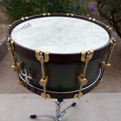A&F Drum Co. Kimball Green Maple Club Snare Drum 14x6.5 image 5