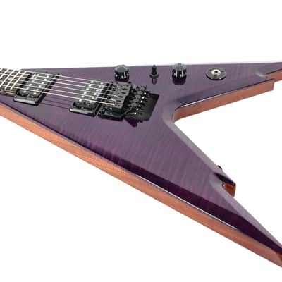Dean USA Razorback V Floyd Flame Top Prototype Electric Guitar - Trans Purple image 8