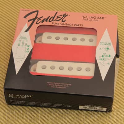 099-2238-000  Fender Pure Vintage '65 Jaguar Pickup Set, Neck & Bridge Vintage White image 1