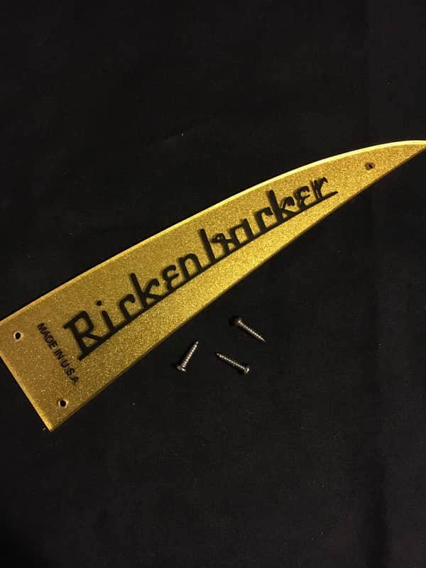 Rickenbacker Gold Sparkle Truss Rod Cover Name Plate Logo