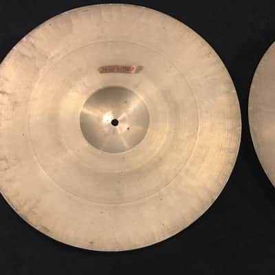 14" Vintage Italian Zanchi Revere Paper Thin Hi Hat Cymbals UFIP K 608g/636g #494 image 11