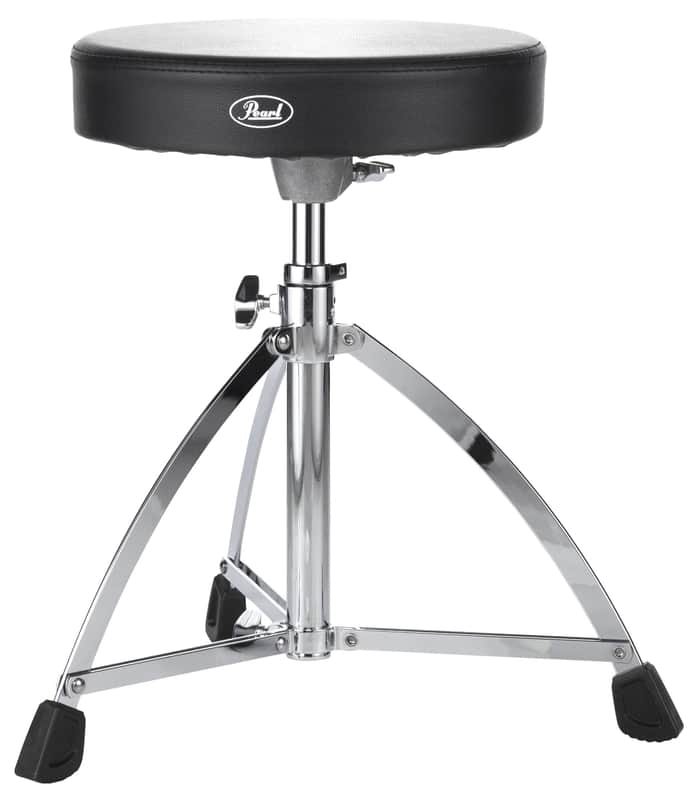Pearl Drum Throne With Round Vinyl Seat and Single Braced Tripod Base (D730S) image 1