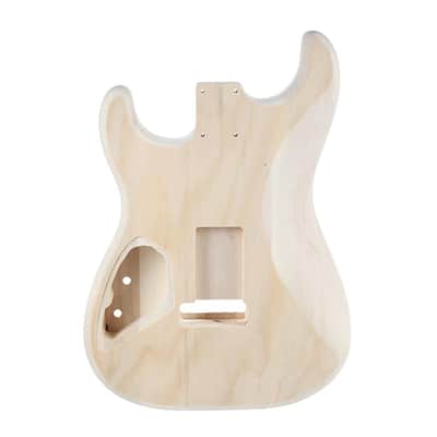 Electric Guitar Unfinished Poplar Wood with Single Pickup Hole for ST Electric Guitar Replacement Part,Three-Part Double-Tuned Soundhole Guitar Body image 3