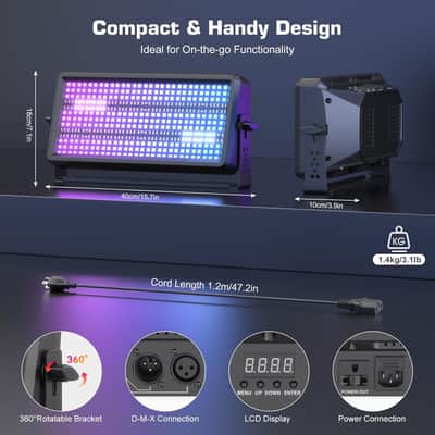 180W Led Stage Light Bar,Wall Washer Light Support 4/11/165Ch DMX,RDM,Sound Activated,Remote Control Strobe Color Changing Dj Lights Bar Uplights for Events Party Church Birthday Wedding image 2