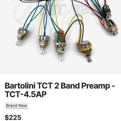 Bartolini TCT 2 Band Onboard Bass Preamp (TCT-4.5AP) image 2