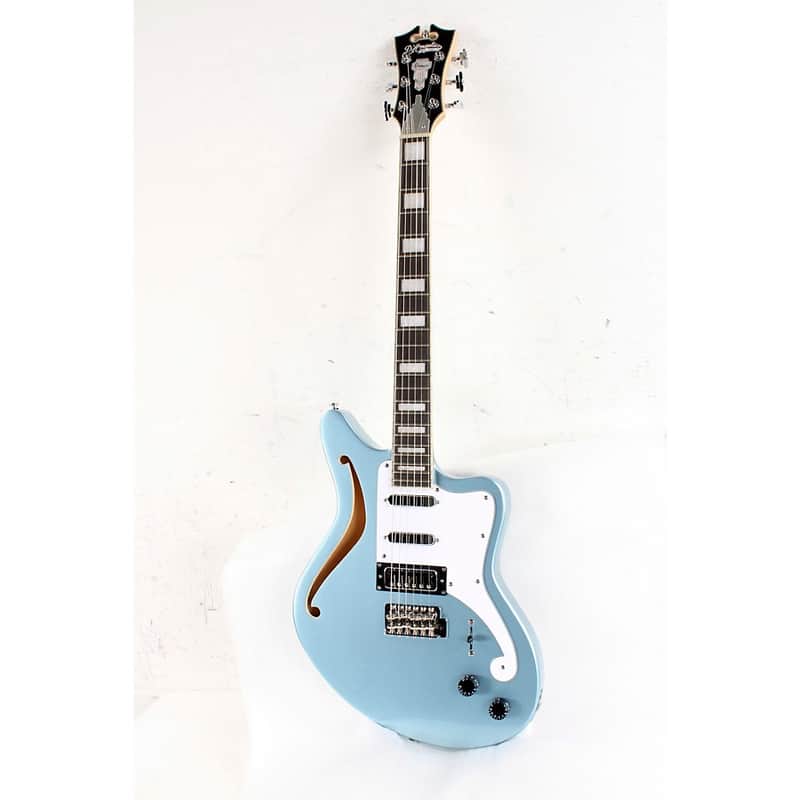 D'Angelico Premier Series Bedford SH Limited-Edition Electric Guitar with Tremolo Regular Ice Blue Metallic image 1