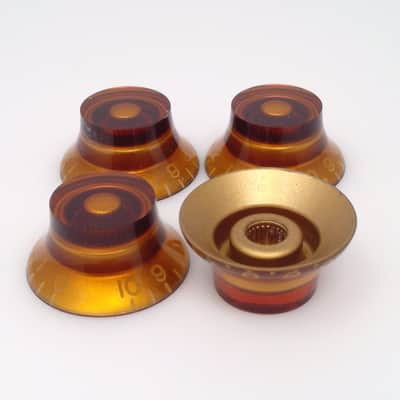 True Custom Shop® Left Hand Amber Top Hat Knobs For Gibson Les Paul SG Pure LP 4 Pack image 3