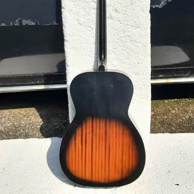 Harmony Stella Tenor Guitar, 1960's, Sunburst, Wavery Tuners, Case image 6
