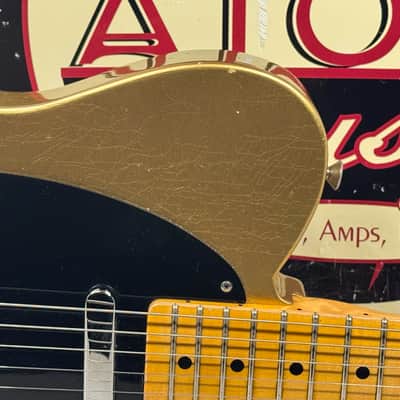 Fender USA Custom Shop Limited Edition Full Throttle Esquire Relic Telecaster Guitar with Case 2003 - Gold / Maple neck image 3