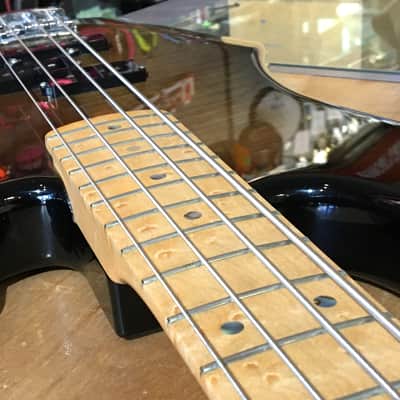Valley Guitars Warmoth Custom Shop PJ Transparent Black Sunburst Finish Flamed Top Electric Bass Guitar image 7