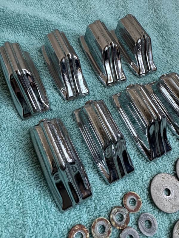 Rogers Lot of 8 Beavertail Vintage Cleveland era Tom Drum Lugs Lot #2 60s - Chrome image 1
